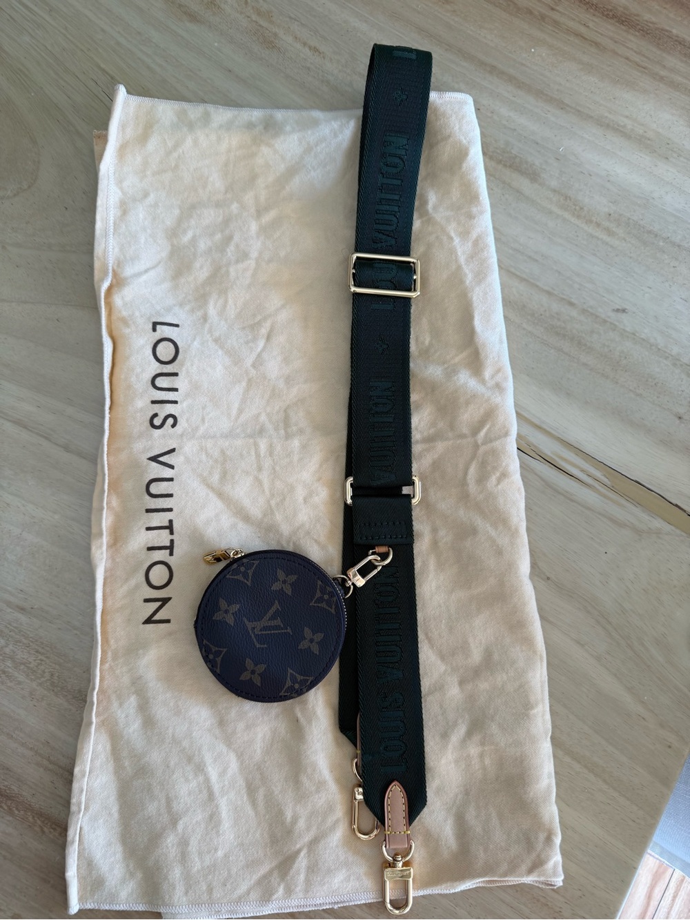 Louis Vuitton dark green  Strap with Monogram Coin Pouch
